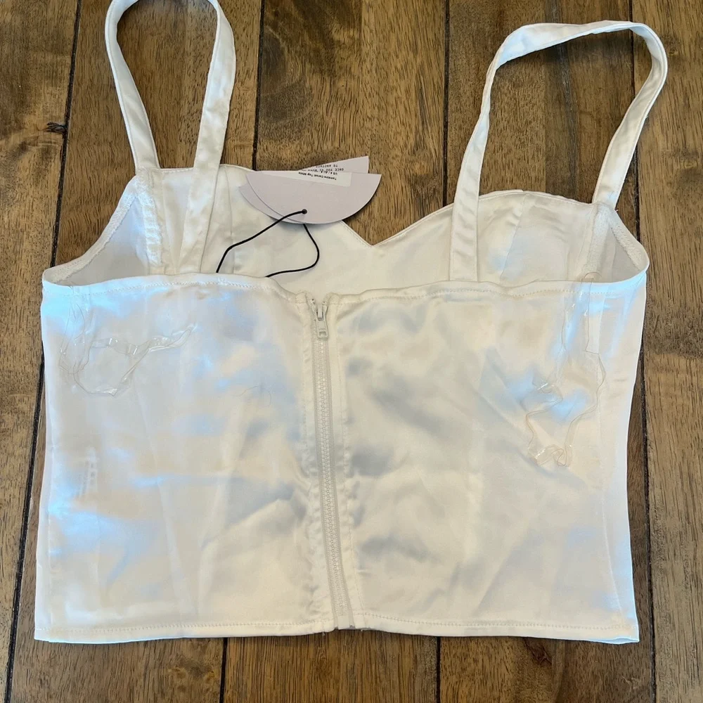 NWT Princess Polly White Satin Corset Crop Top size 4 - Picture 4 of 10
